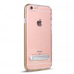 Wholesale Apple iPhone 8 Plus / 7 Plus Clear Armor Bumper Kickstand Case (Champagne Gold)